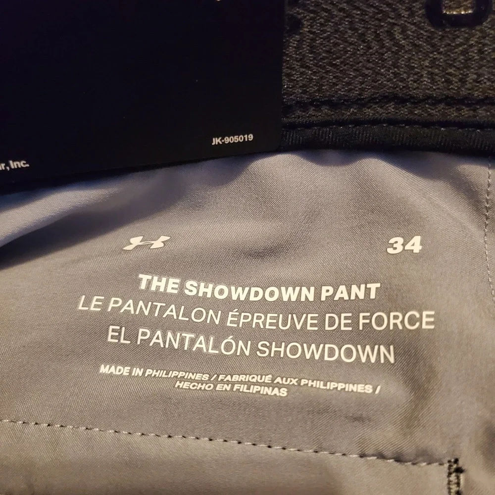 Under Armour Golf Pants Men 34 Black Showdown‎ Straight Athletic Performance New